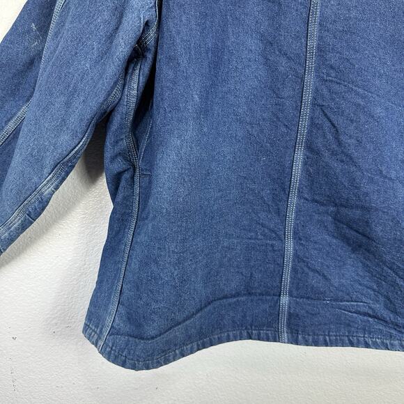 Vintage Carhartt Jacket XXL Denim Blanket Lined Work Barn Chore Coat Distressed - Picture 12 of 14
